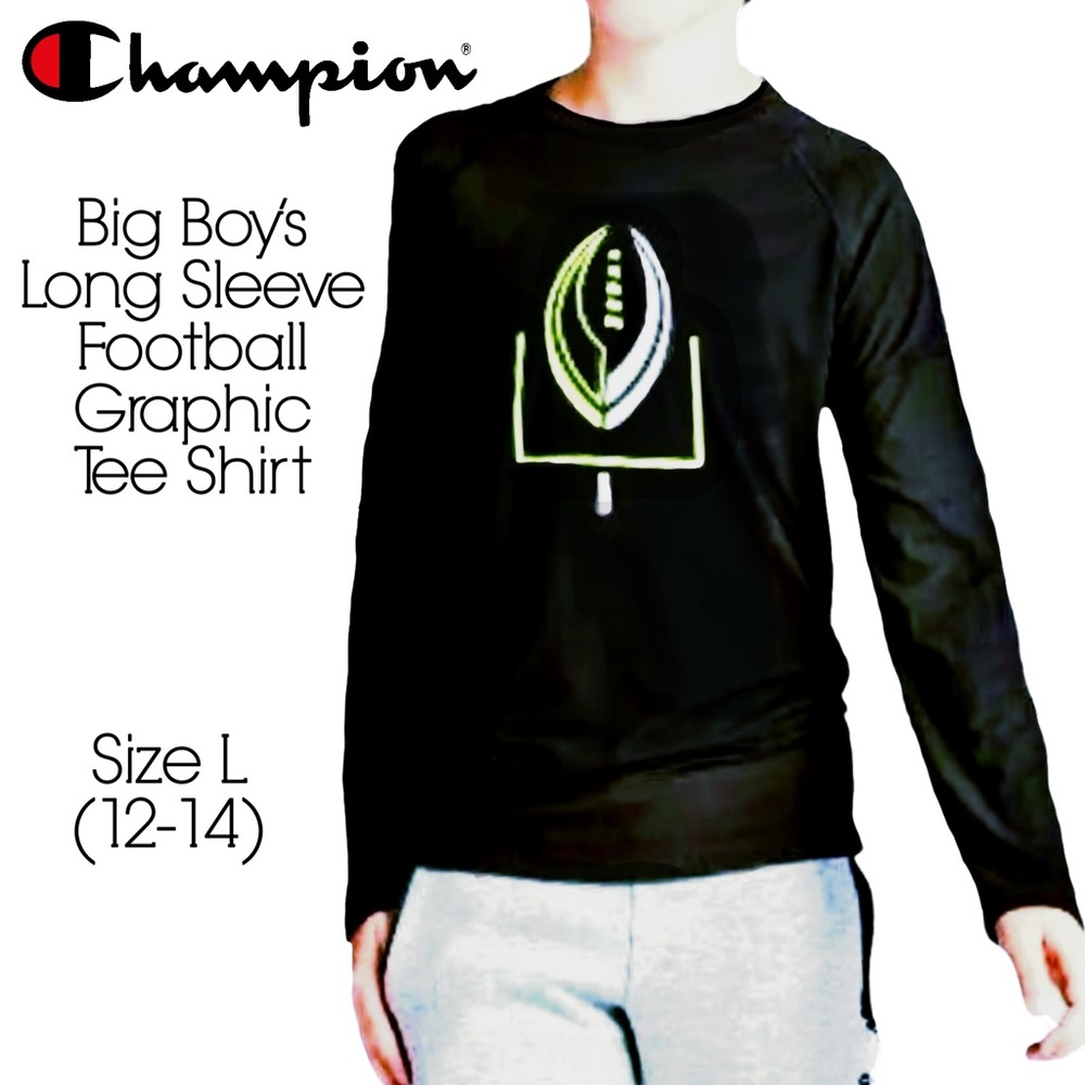 Champion C9 Duo Dry big Boy’s Long Sleeve Football Graphic T-Shirt